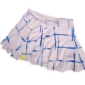 Lucky in Love Womens XS Blue White Pleated Tennis Skort Activewear